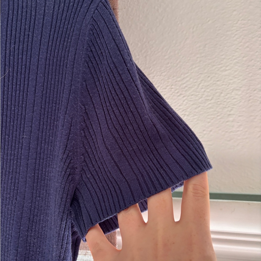 Sag Harbor Deep Blue Ribbed Top - Picture 4 of 5